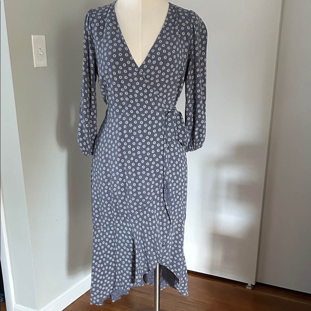 Abercrombie & Fitch Blue Floral Long Sleeve Dress